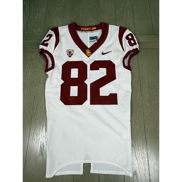 USC Trojans Football Jersey Mens White NCAA Nike #82 Player Issue Team Pro Cut